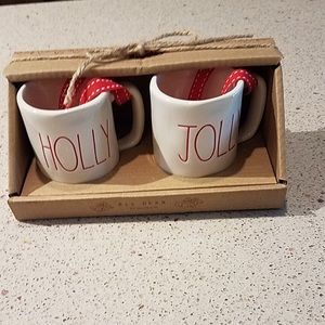 Rae Dunn holly jolly mini mug ornaments